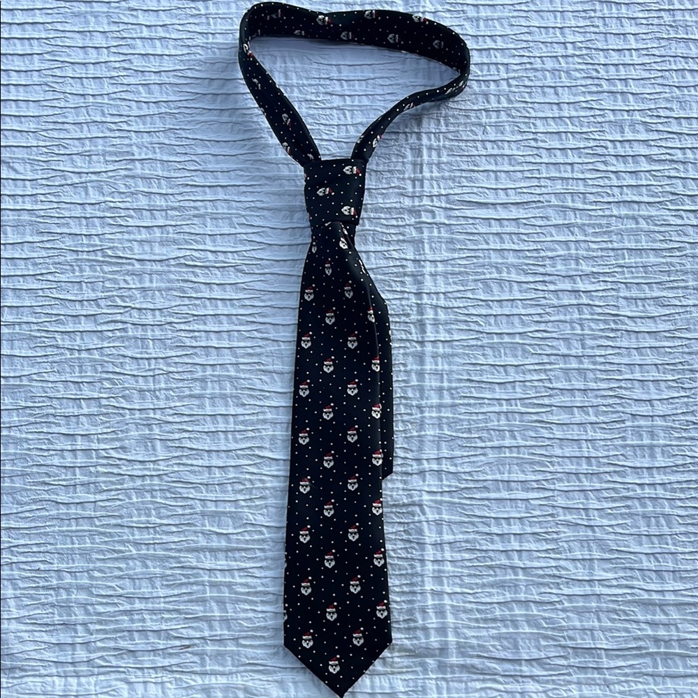Tie Santa‎ Clause 🎅 Christmas 🎄 holiday Elegant Black Patterned Men's Tie